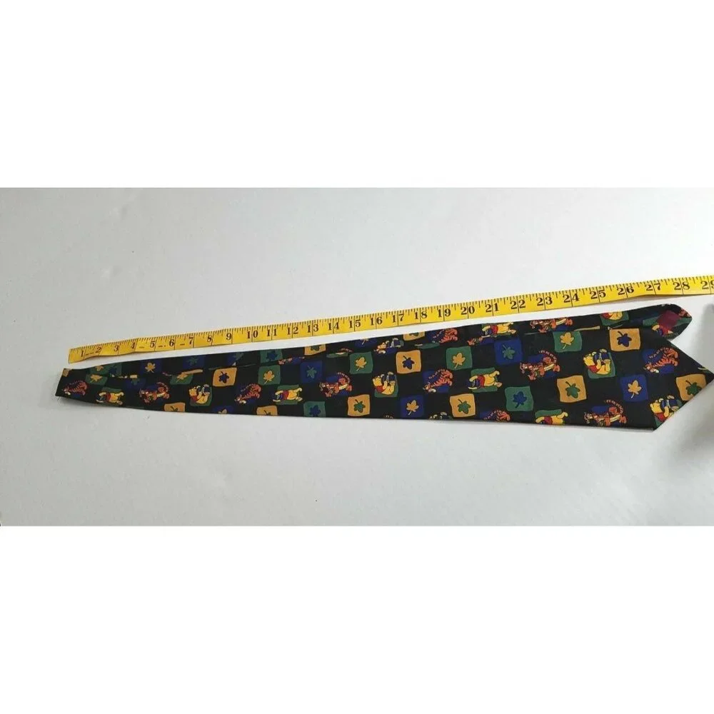 Vintage Disney Winnie The Pooh & Tigger Neck Tie With Colorful Square Design - Picture 5 of 8
